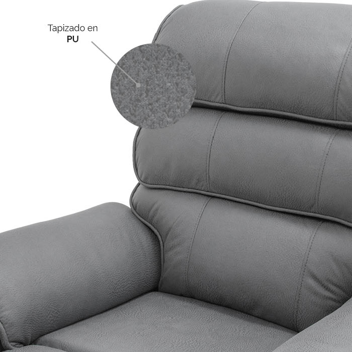 Sillon Reclinable Pu Gris Claro Peik | Reclinables | salas